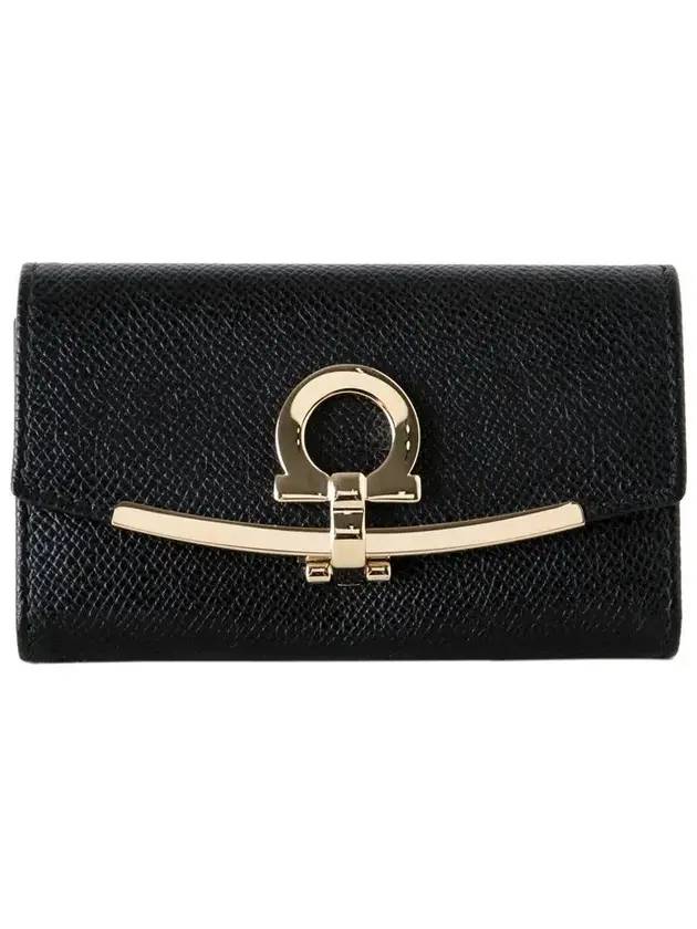 Gancini Key Holder Black - SALVATORE FERRAGAMO - BALAAN 1