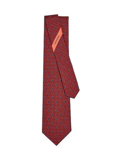 Gancini Print Silk Tie Blue Red - SALVATORE FERRAGAMO - BALAAN 2