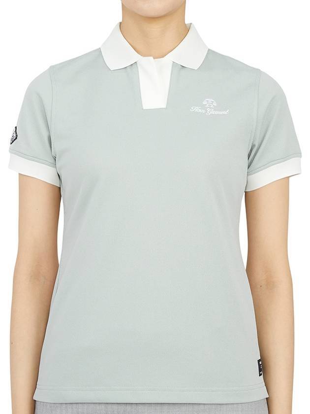 Women's Annex Polo Short Sleeve T-Shirt Gray - HORN GARMENT - BALAAN 1