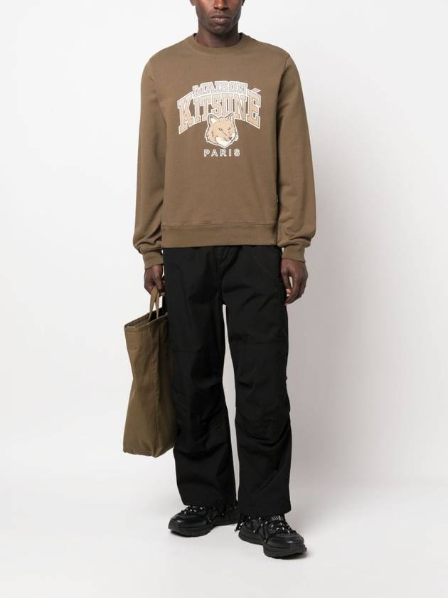 Campus Fox Regular Sweatshirt Khaki - MAISON KITSUNE - BALAAN 3