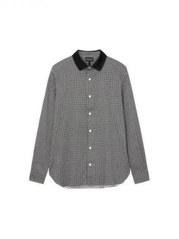 Men s patterned knit collar shirt dark khaki 271249 - EMPORIO ARMANI - BALAAN 1