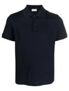 Men's Monogram Cotton Short Sleeve Polo Shirt Navy - SAINT LAURENT - BALAAN 2