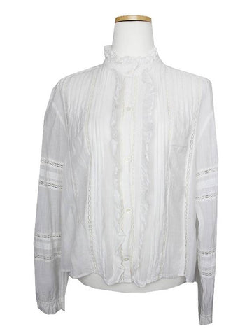 Isabel Marant Etoile white pintuck blouse 44 small 55 - ISABEL MARANT ETOILE - BALAAN 1