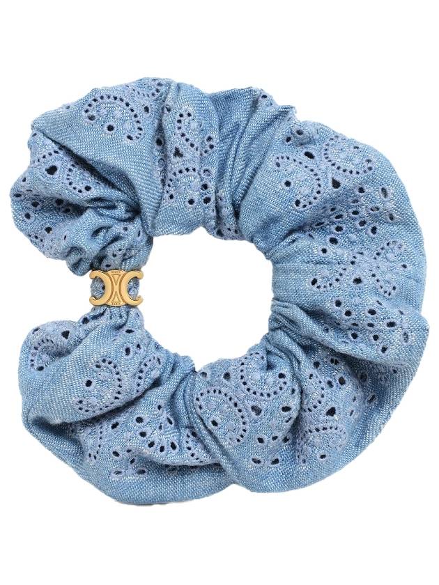 English Embroidery Scrunch Brass Gold Finish Cotton Light Blue 461AS2BCO 05GL - CELINE - BALAAN 1