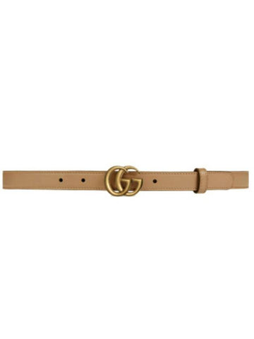 Marmont Double G Buckle Thin Belt Brown - GUCCI - BALAAN.