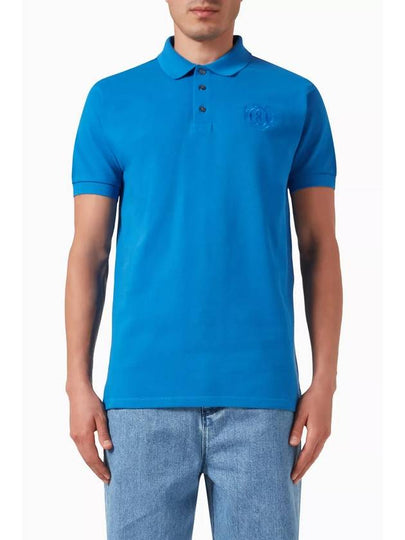 Embroidery Logo Short Sleeve Polo Shirt Blue - BALLY - BALAAN 2