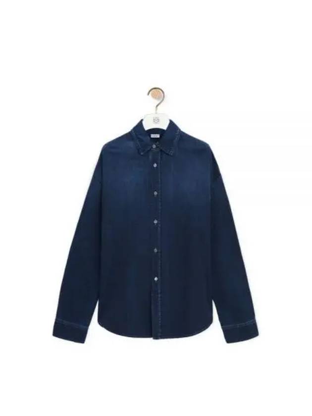 Anagram Denim Long Sleeve Shirt Blue - LOEWE - BALAAN 2