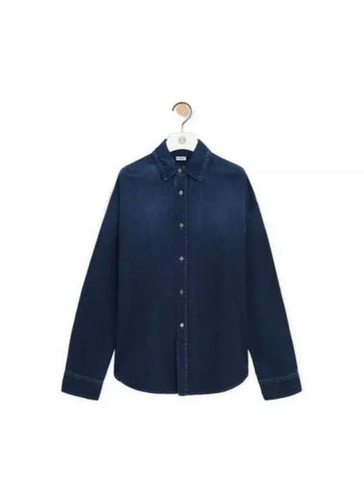 Anagram Denim Long Sleeve Shirt Blue - LOEWE - BALAAN 2