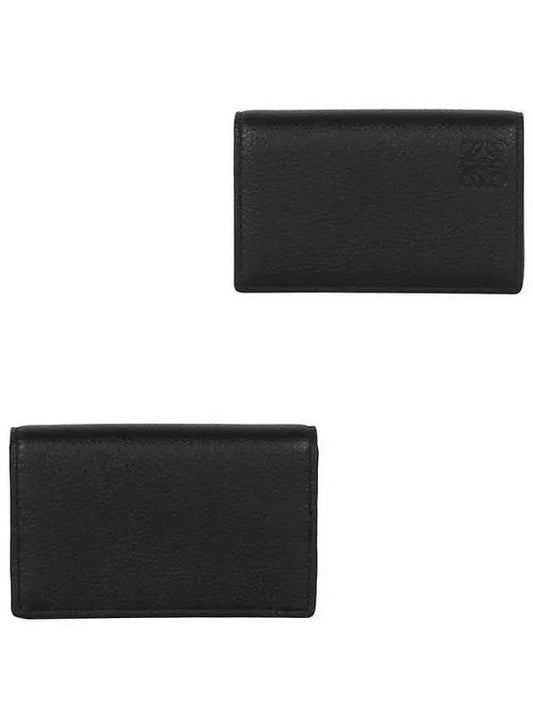 logo calfskin card wallet black - LOEWE - BALAAN.