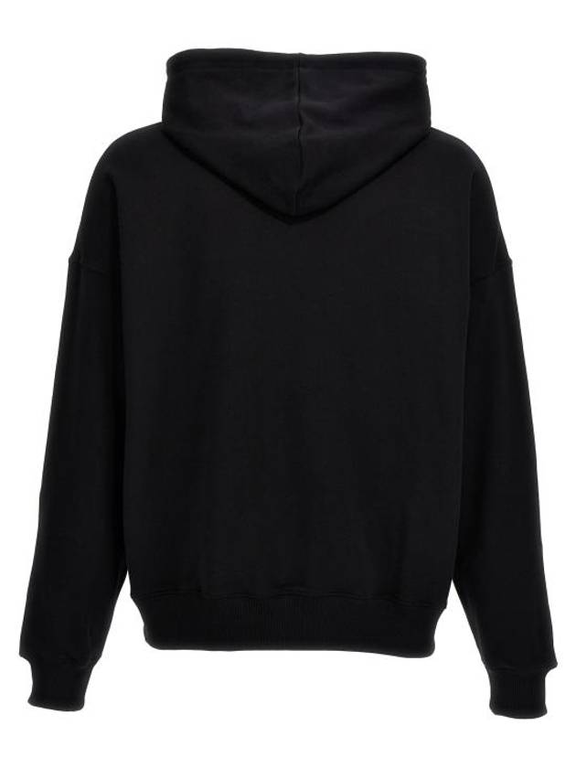 Brushed Logo Cotton Hoodie Black - MSGM - BALAAN 3