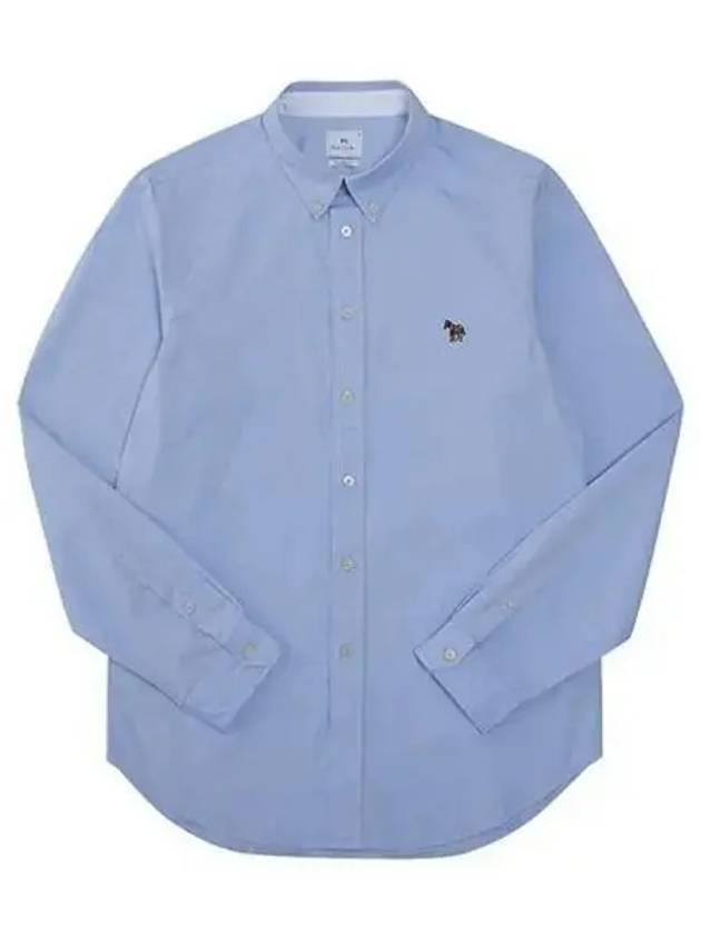 Men's Logo Patch Long Sleeve Shirt Light Blue - PAUL SMITH - BALAAN 2