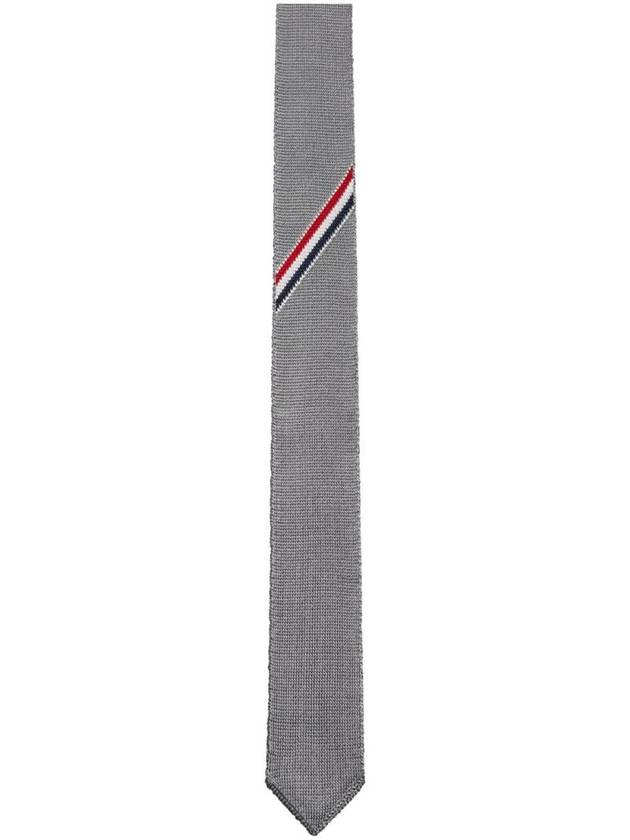 Double Face Silk Tie Grey - THOM BROWNE - BALAAN 1