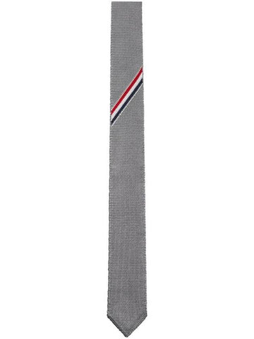 Double Face Silk Tie Grey - THOM BROWNE - BALAAN 1