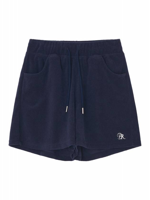 Logo wappen loose fit terry shorts navy - DIAIRE - BALAAN 2