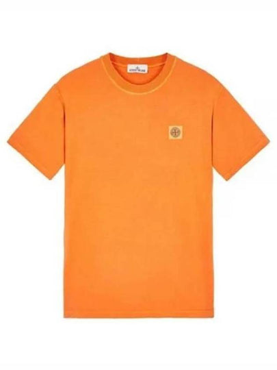 Pisato Effect Logo Patch Short Sleeve T-Shirt Orange - STONE ISLAND - BALAAN 2