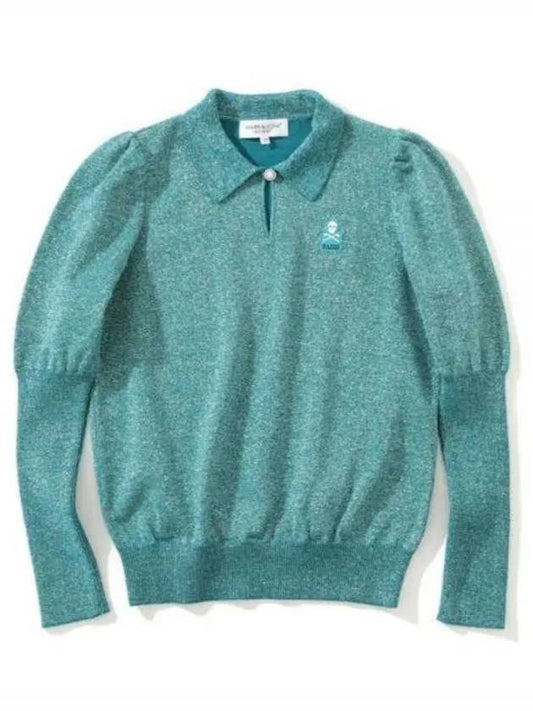 Eccrine puff sleeve knit polo emerald - MARK & LONA - BALAAN 2