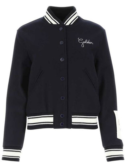 Logo Wool Bomber Jacket Navy - GOLDEN GOOSE - BALAAN 2