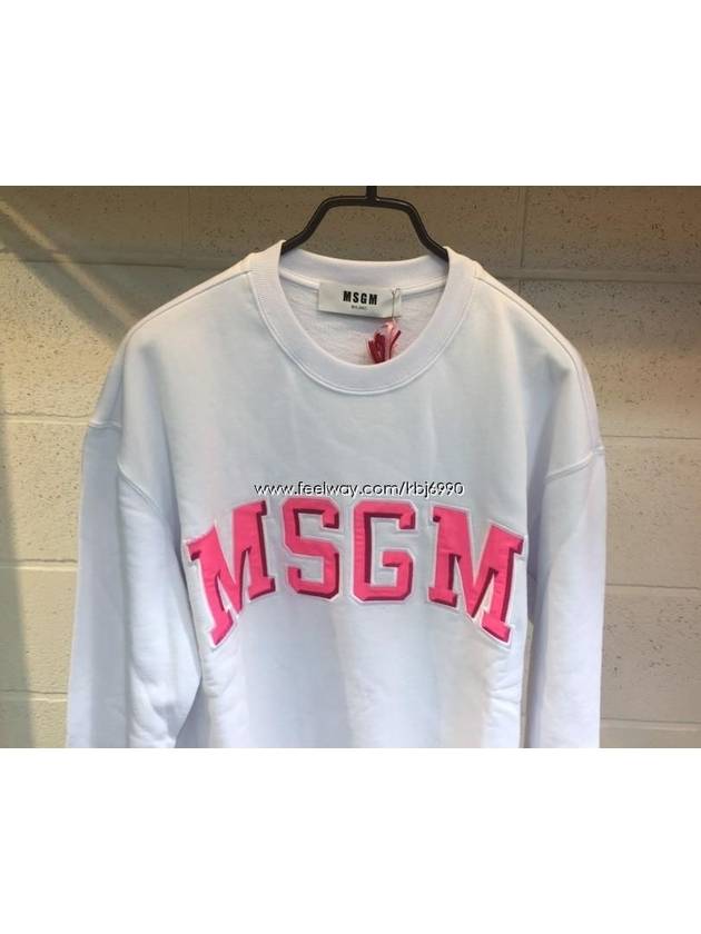 Women's Pink Embroidery Patch Sweatshirt White 2441 MDM 163184298 01 - MSGM - BALAAN 3