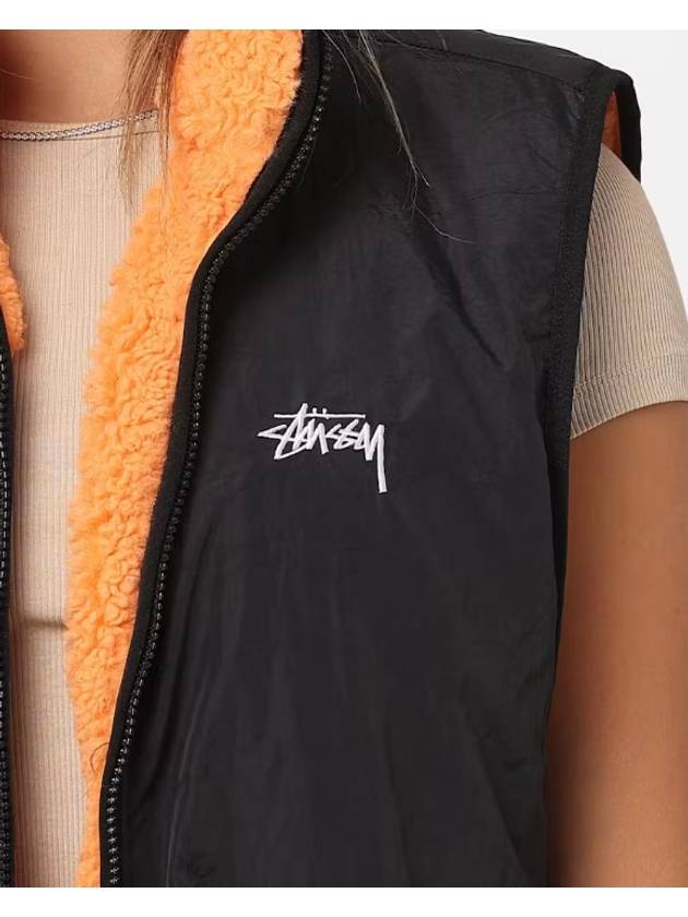 Reversible Stock Sherpa Vest Orange - STUSSY - BALAAN 9