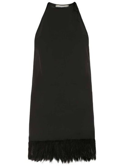 Crepe Midi Dress Black - SAINT LAURENT - BALAAN 2