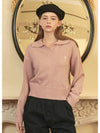 Women's Delight Wool Collar Knit Top Oatmeal - MICANE - BALAAN 5