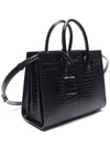 Sac De Jour Crocodile Tote Bag Black - SAINT LAURENT - BALAAN 4