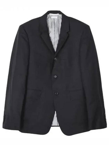 Super 120S Wool Twill Single Breasted Classic Jacket Black - THOM BROWNE - BALAAN 1