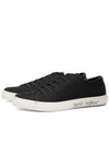 Malibu Logo Canvas Low Top Sneakers Black - SAINT LAURENT - BALAAN 2