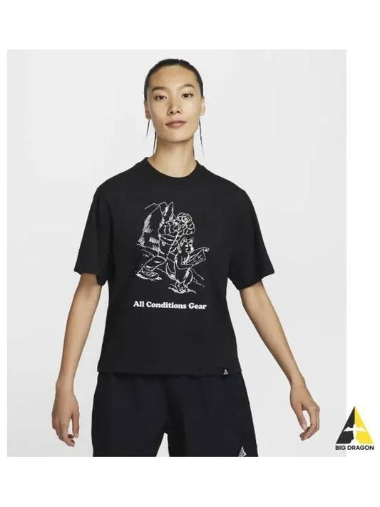 ACG loose fit graphic t shirt W black FV7326 010 - NIKE - BALAAN 1