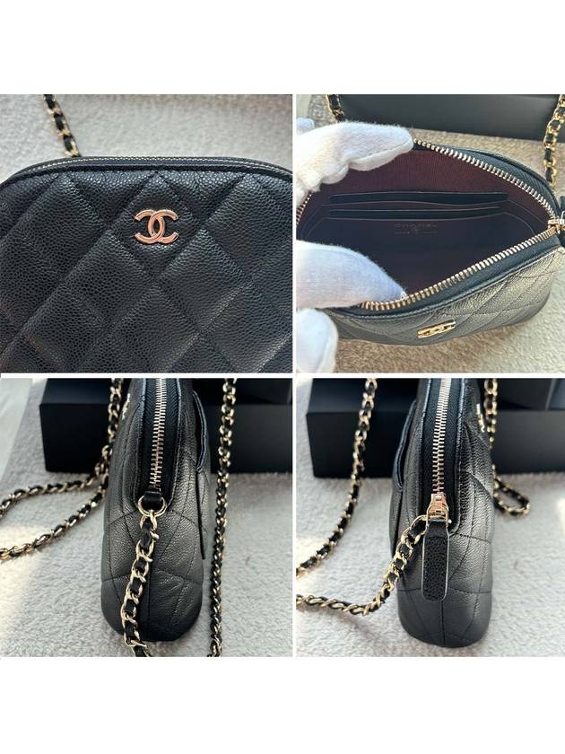 Classic Half Moon Caviar Mini Cross Bag Black - CHANEL - BALAAN 8