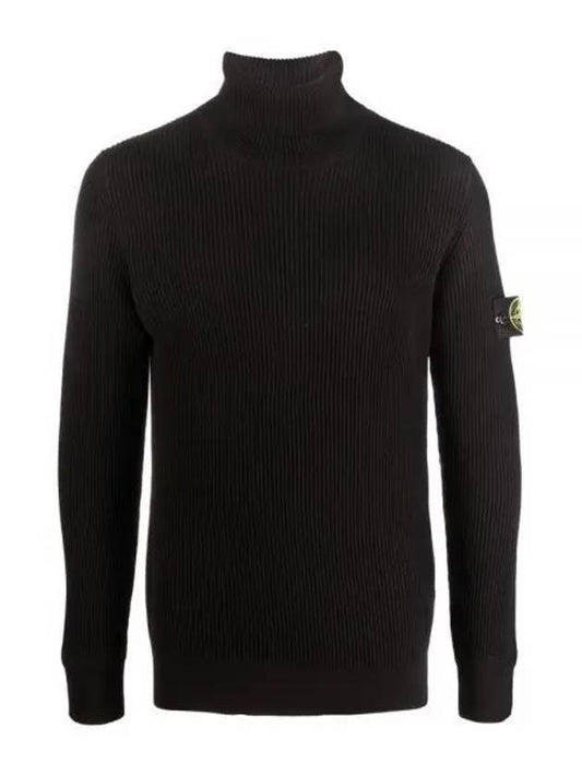 Wappen Patch Wool Turtleneck Black - STONE ISLAND - BALAAN 2