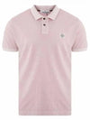 Logo Patch Washing Polo Shirt Pink - STONE ISLAND - BALAAN 2