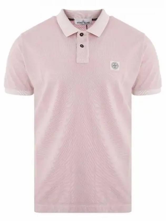 Logo Patch Washing Polo Shirt Pink - STONE ISLAND - BALAAN 2