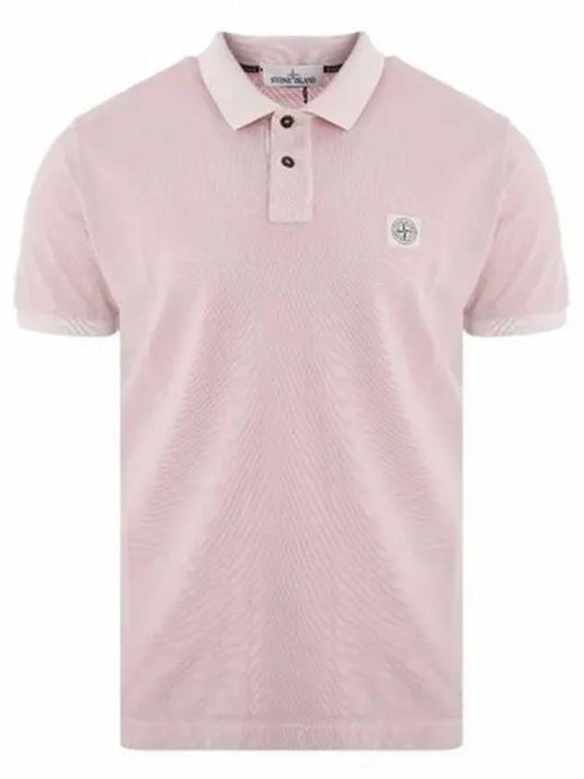 Logo Patch Washing Polo Shirt Pink - STONE ISLAND - BALAAN 2