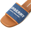 Logo Print Denim Slipper Sandals Blue - BURBERRY - BALAAN 8