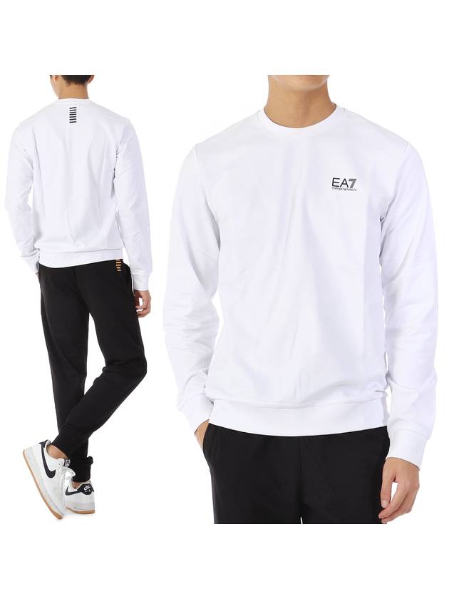 EA7 Logo Sweatshirt Blue - EMPORIO ARMANI - BALAAN 2