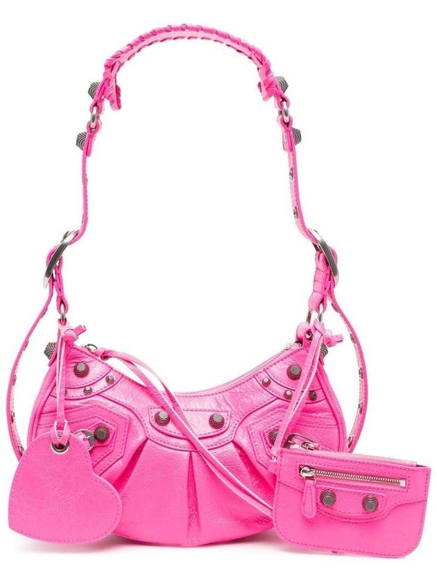 Le Cagole Lambskin Shoulder Bag Neon Pink - BALENCIAGA - BALAAN 5