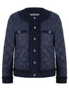 Ferro Short Quilted Fringing Jacket Navy - MAX MARA - BALAAN 2