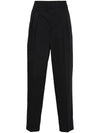 Pleated Detail Tailored Straight Pants Black - LEMAIRE - BALAAN 1