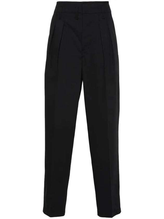 Pleated Detail Tailored Straight Pants Black - LEMAIRE - BALAAN 1