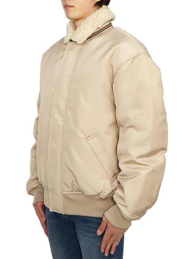 Shearling Collar Bomber Jacket Beige - ACNE STUDIOS - BALAAN 5