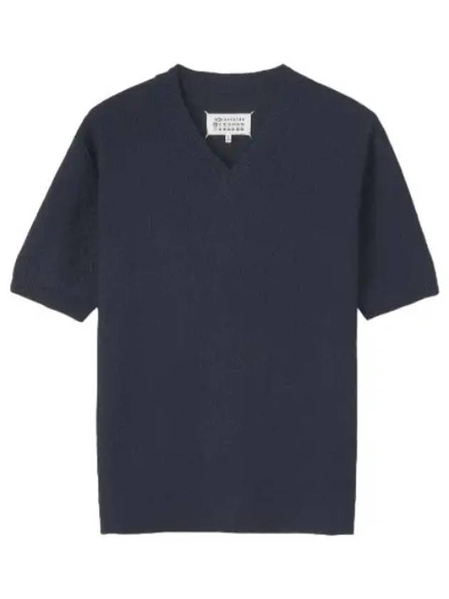 V neck knit blue - MAISON MARGIELA - BALAAN 1