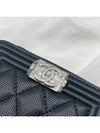 Boy Vintage Silver Hardware Quilted Caviar Zipper Card Wallet Black - CHANEL - BALAAN 8