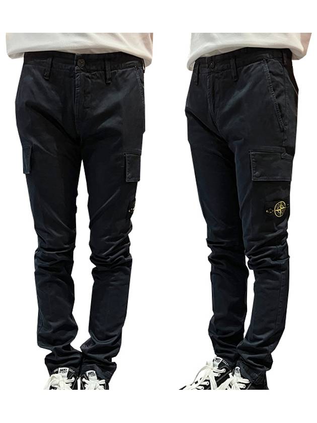 Men's Wappen Patch Cargo Straight Pants Navy - STONE ISLAND - BALAAN 2