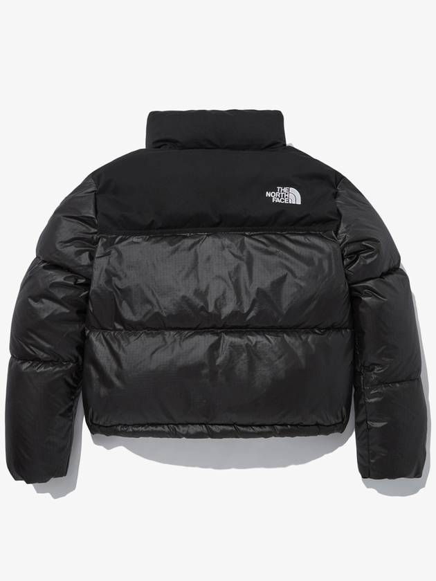 The Women's Novelty Nuptse Down Crop Short Padded Jacket Black - THE NORTH FACE - BALAAN.