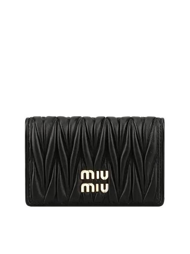 Matelasse Nappa Leather Half Wallet Black - MIU MIU - BALAAN 3