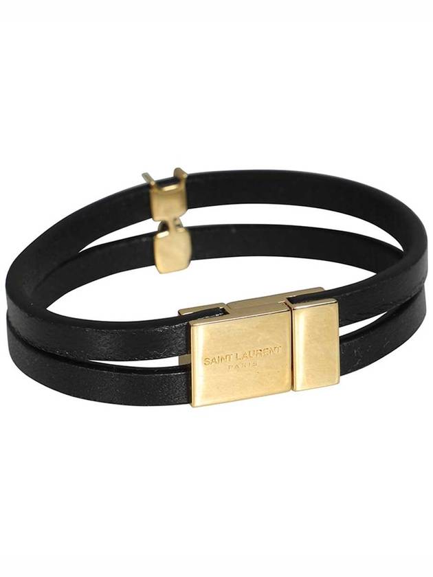 Cassandre Double Strand Bracelet Black - SAINT LAURENT - BALAAN 4