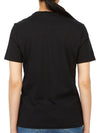 Embroidered Logo Cotton Short Sleeve T-Shirt Black - TORY BURCH - BALAAN 5