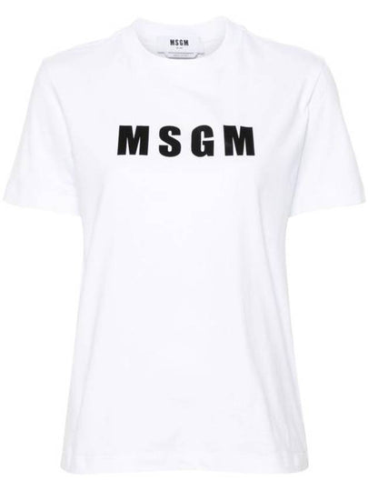 Logo Print Cotton Short Sleeve T-Shirt White - MSGM - BALAAN 2