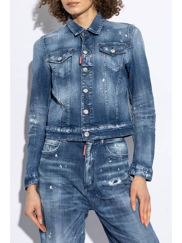 Dsquared2 Denim Jacket With Vintage Effect, Women's, Blue - DSQUARED2 - BALAAN 3